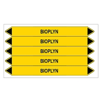 Značení potrubí, bioplyn,5 ks, 150 × 12 mm